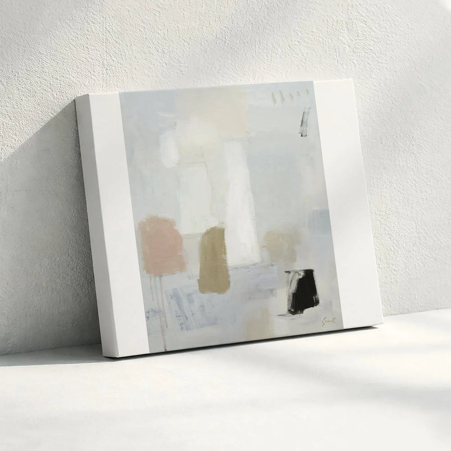 Abstract Canvas Wall Art | Neutral Tone Brushstroke Painting | Premium Gallery Wrapped Canvas | Modern Living Room Decor Gift