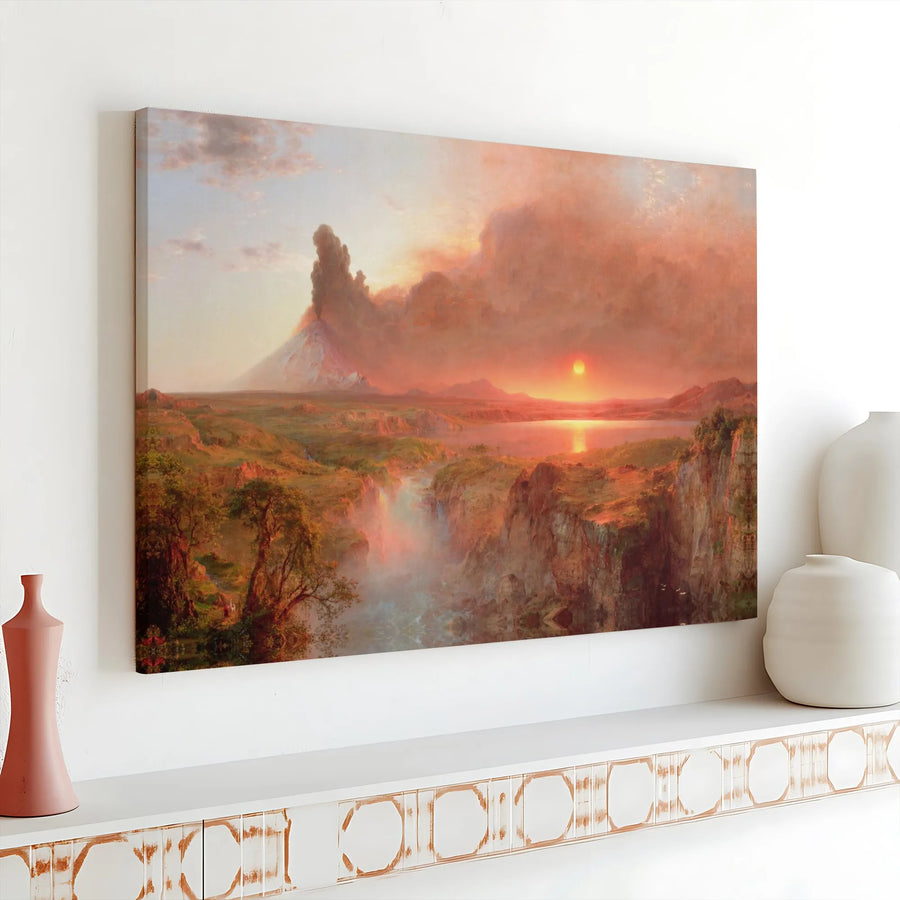 Cotopaxi Painting Canvas Wall Art | Frederic Edwin Church Volcano Landscape | 1.25 Inch Gallery Wrap Print | Premium Fine Art Home Decor Gift