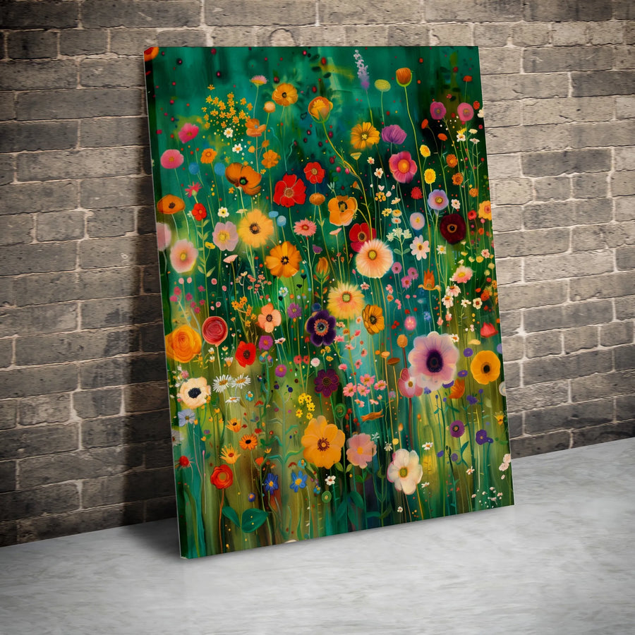 Wildflower Meadow Canvas Print | Colorful Botanical Garden Wall Art | Premium Gallery Wrapped Decor | Nature Lover Gift Home Office Decor