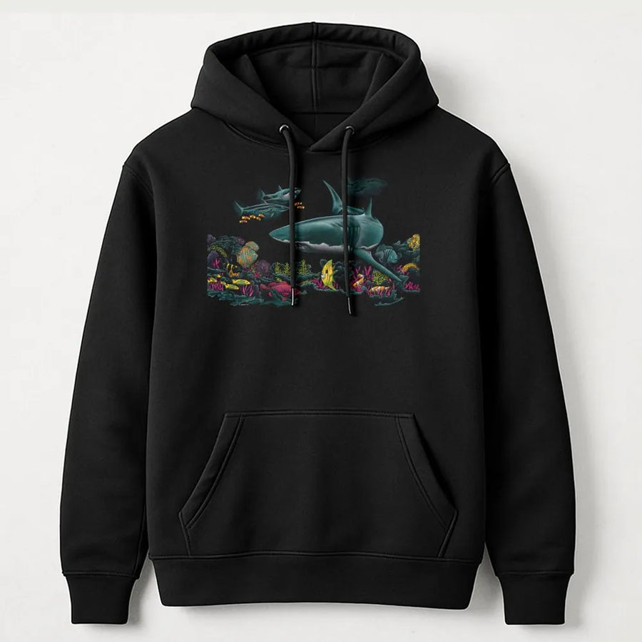 Great White Shark Hoodie | Vintage Ocean Life Graphic Tee | Premium Cotton | Gift for Marine Biology Fans