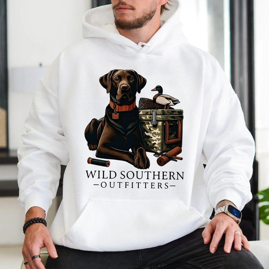 Hunting Dog Hoodie | Labrador Duck Hunting Graphic | Premium Cotton Blend | Gift for Hunter Outdoor Enthusiast