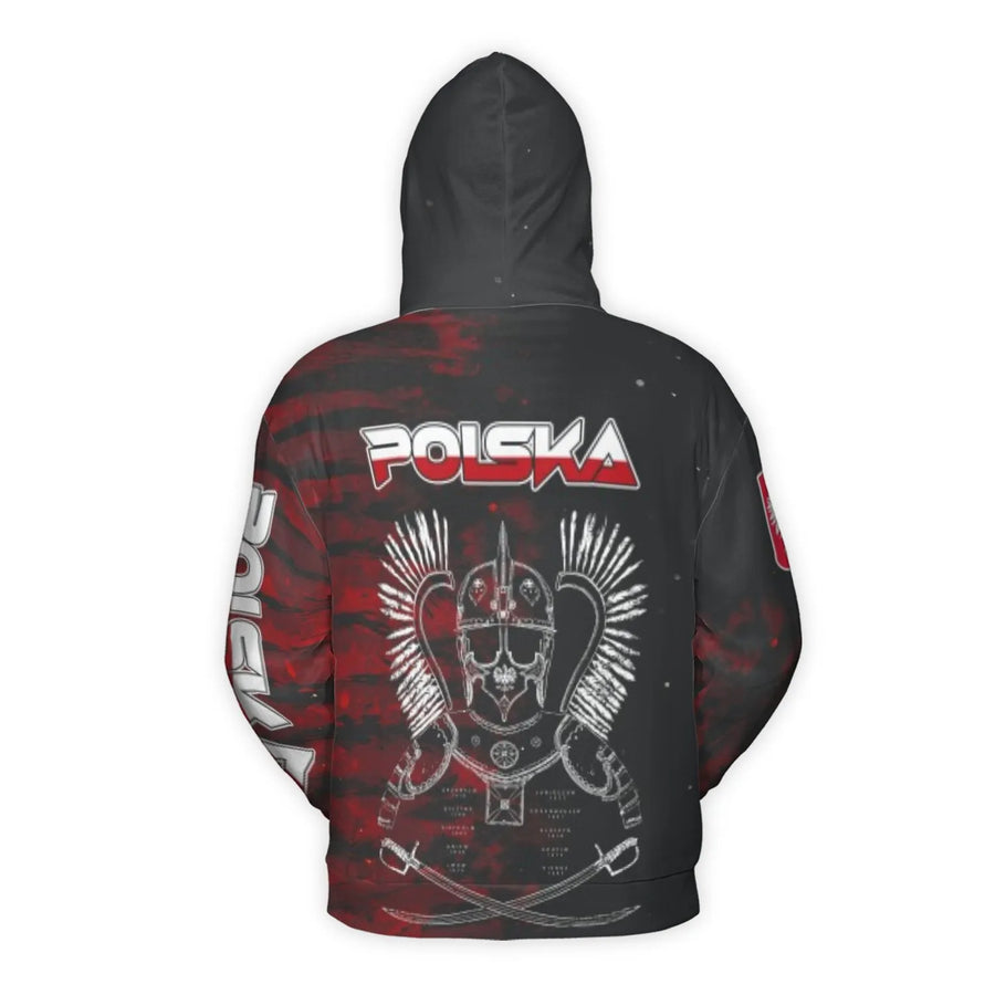 Polish Winged Hussar Hoodie | Historical Poland Eagle Coat of Arms | Premium All-Over Print 3D Sweatshirt | Patriotic Gift for Polish History Lovers