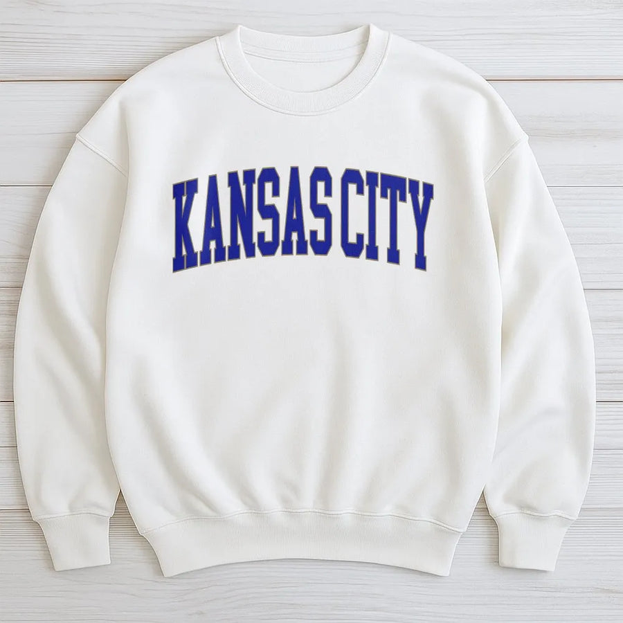 Kansas City Sweatshirt | Vintage Collegiate Arch Logo | Soft Cotton Graphic Tee | Missouri Souvenir Gift for Men and Women