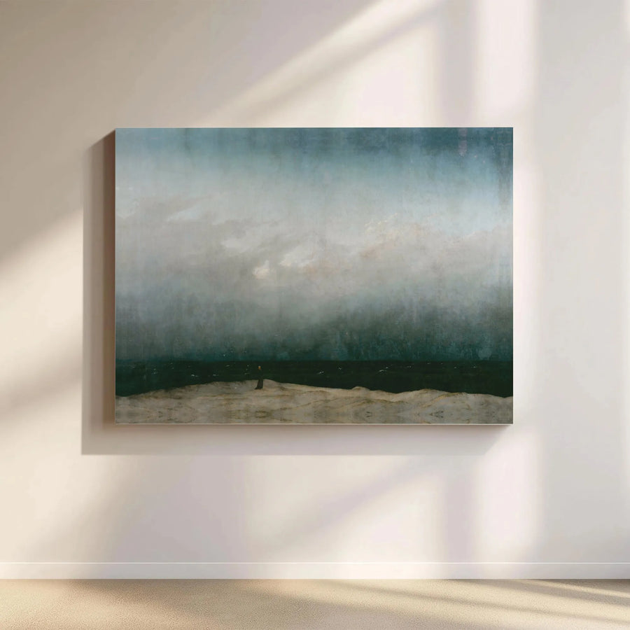 The Monk by the Sea Canvas Wall Art | Caspar David Friedrich Museum Print | Gallery Wrapped Premium Decor | Romanticism Landscape Gift for Home Office