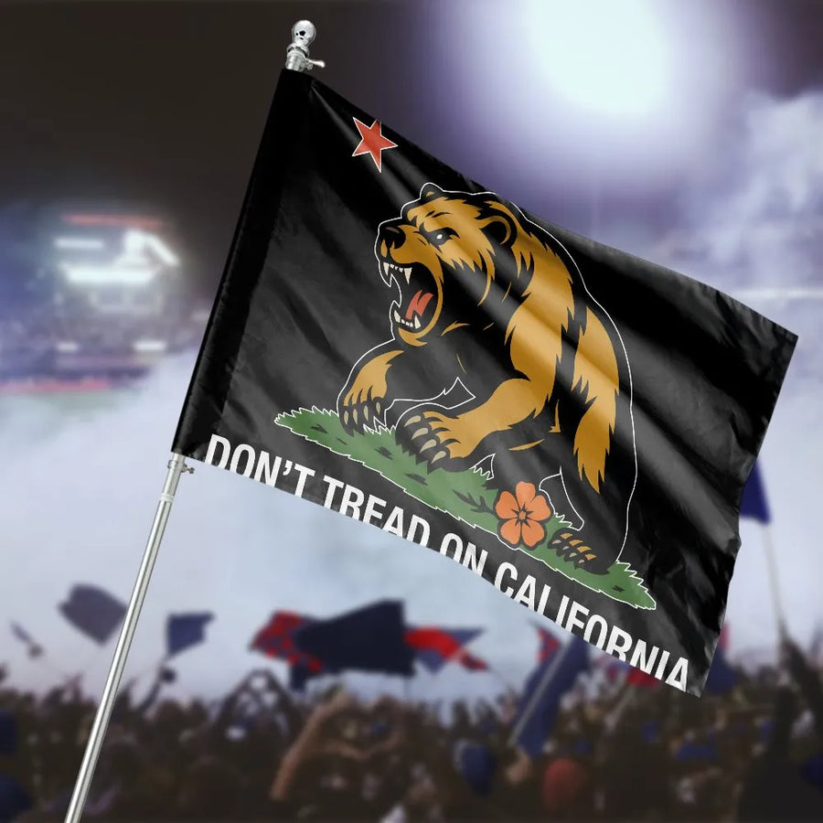 Don't Tread On California Flag | Political Golden State Bear Design | Premium Weatherproof Polyester | Patriotic Yard Decor Gift