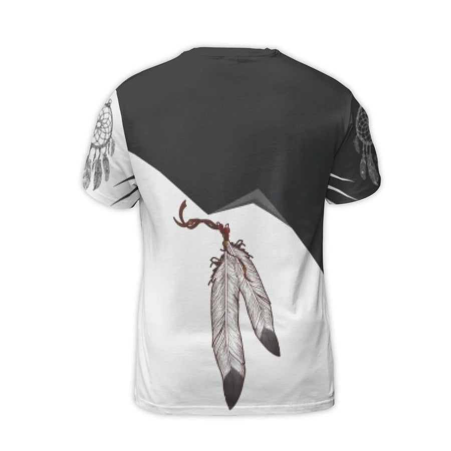 Native American Dreamcatcher T-Shirt | Feather Pattern 3D Graphic Tee | Premium Polyester Spandex | Cultural Heritage Gift for Men and Women