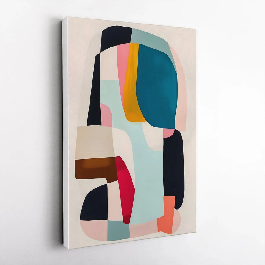 Abstract Canvas Wall Art | Colorful Geometric Collage Design | Premium Thick Gallery Wrap Canvas | Modern Home Decor Gift
