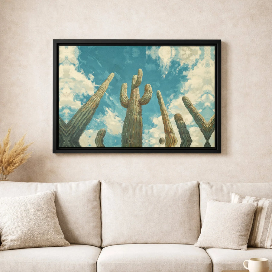 Saguaro Cactus Wall Art | Painterly Desert Landscape Canvas | 1.25-Inch Gallery Wrap Print | Southwestern Home Decor Gift