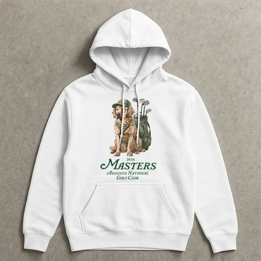 Golfer Golden Retriever Hoodie | Vintage Dog Golf Graphic | Premium Cotton Blend | Funny Golf Gift for Dog Lovers