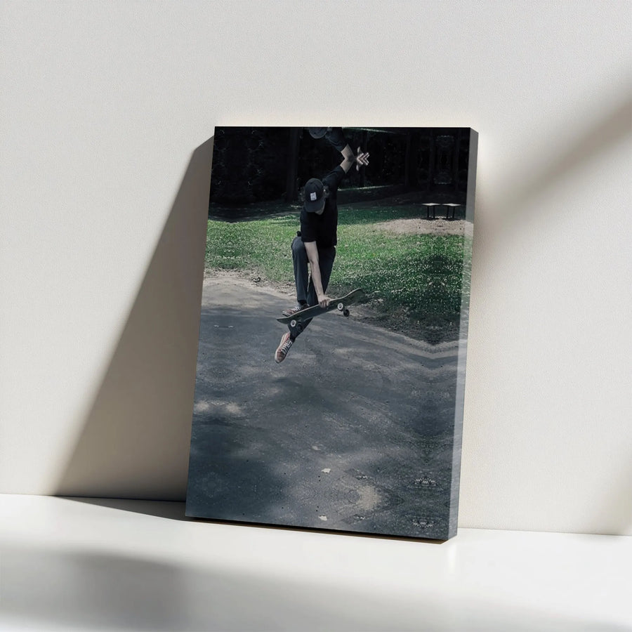 Skateboarding Canvas Print | Urban Skater in Action Photo | Premium Gallery Wrap Canvas | Gift for Skateboarder Teen Room Decor