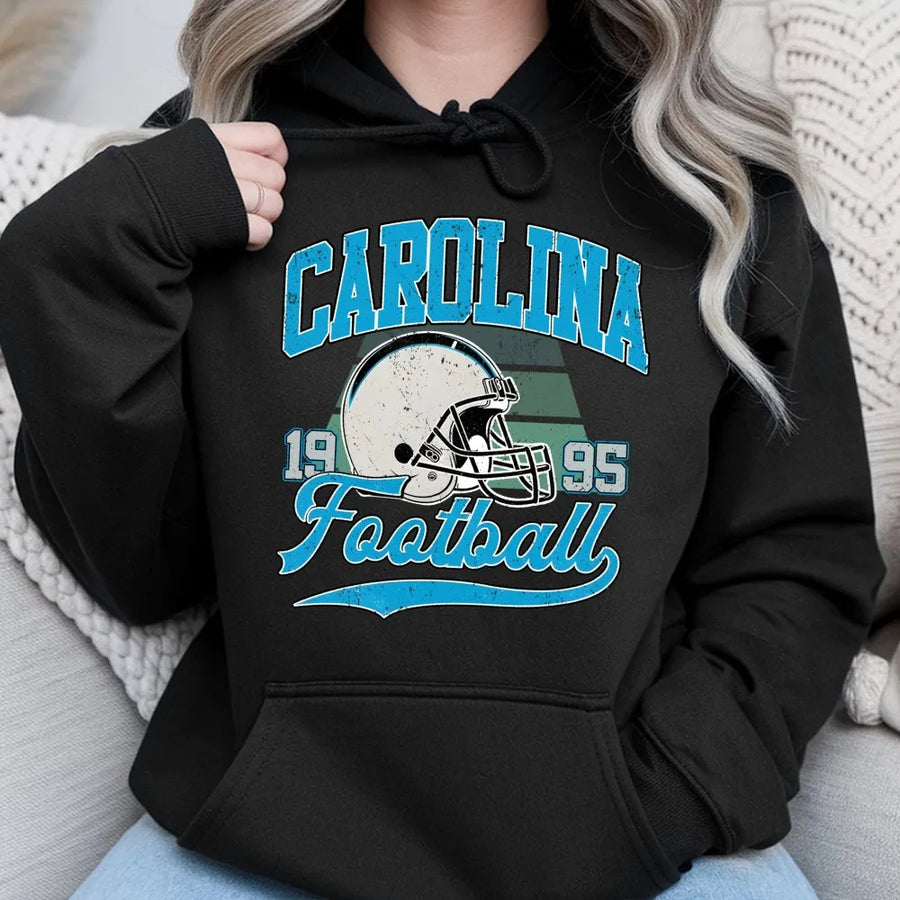 Carolina Vintage Style Football Hoodie, Panther, Throwback Carolina Football Hoodie, Gildan Hoodie Gameday Fan Gift