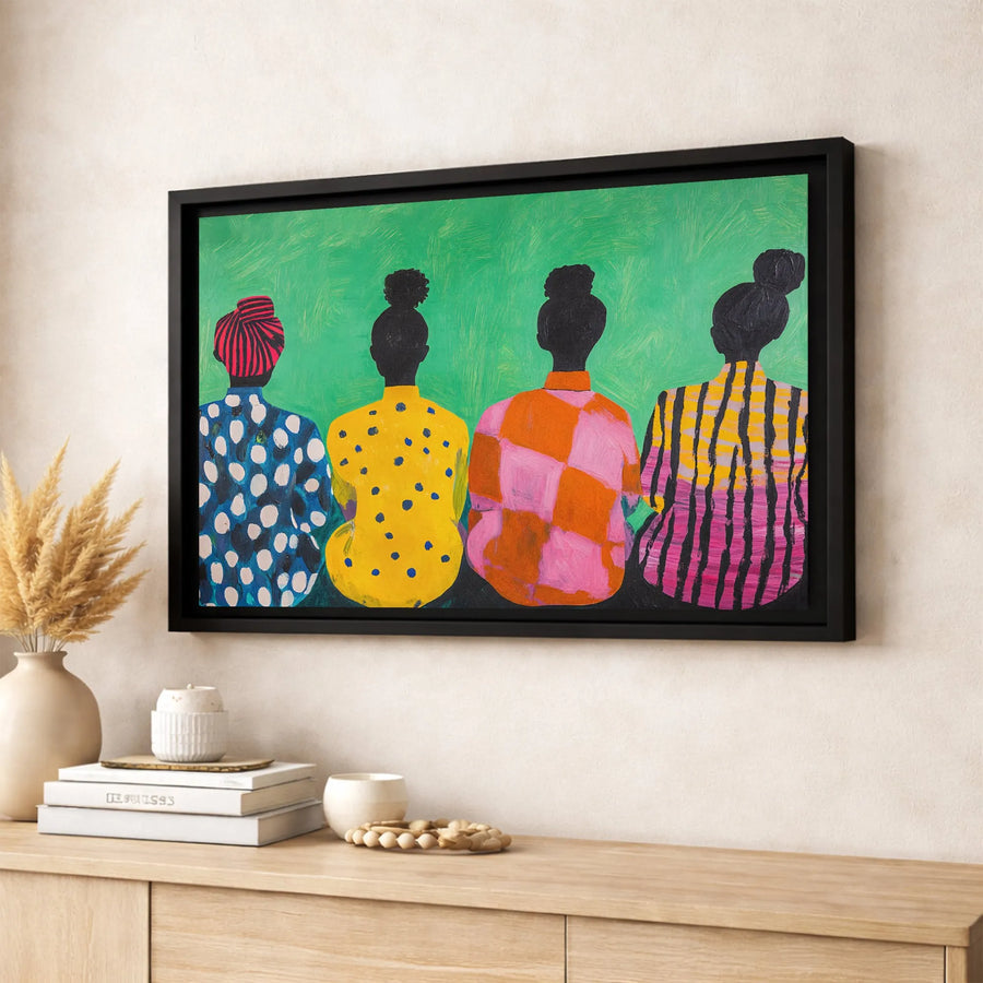 Black Women Wall Art | Abstract Colorful Fashion Print | Gallery Quality Canvas Decor | Empowering Home Office Gift