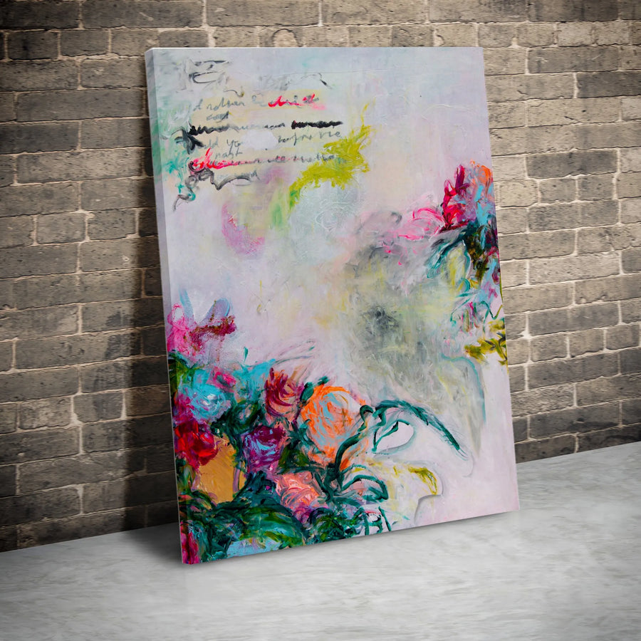Abstract Floral Canvas Wall Art | Modern Expressive Botanical Print | Premium Gallery Wrapped Canvas | Modern Home Decor Gift