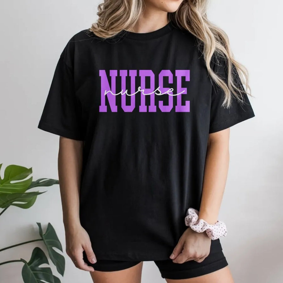 Nurse T-Shirt | Modern Typography Aesthetic Design | 100% Cotton Premium Tee | Unique Nurse Graduation Gift or Appreciation Idea