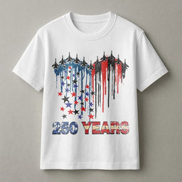 250 Years Independence T-Shirt | USA 1776-2026 Patriotic Fighter Jet Design | Premium 100% Cotton | Semiquincentennial Gift for American Patriots