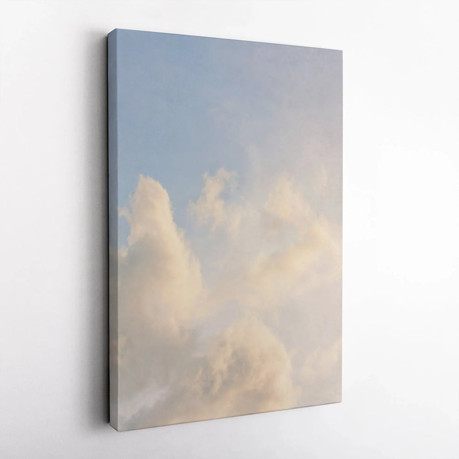 Pastel Sky Canvas Wall Art | Soft Clouds Minimalist Landscape | Gallery Quality Fade-Resistant Print | Serene Home Decor For Living Room
