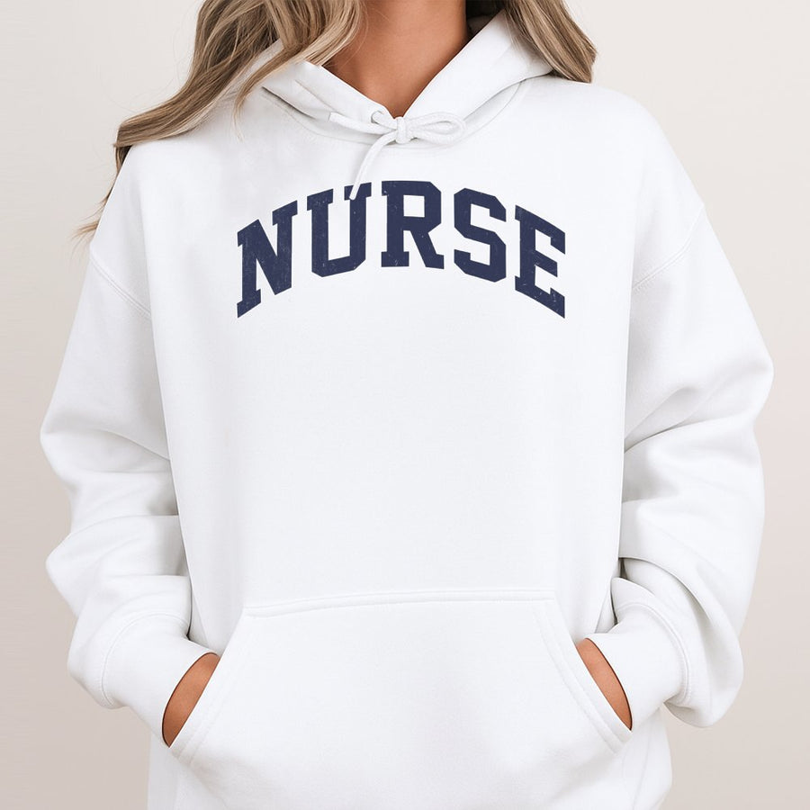 Nurse Hoodie | Vintage Varsity Lettering Design | Premium Cotton Blend | Graduation Gift for Nursing Student or RN