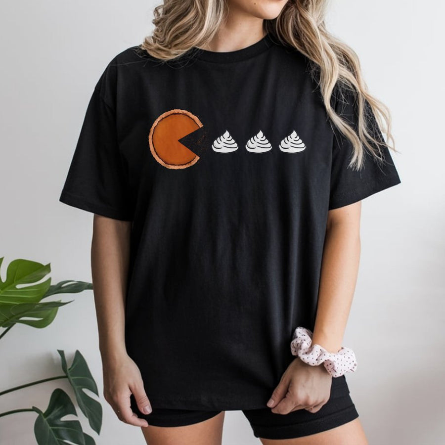 Pumpkin Pie T-Shirt | Funny Thanksgiving Eating Design | Premium Cotton Graphic Tee | Cute Fall Outfit Gift for Foodies