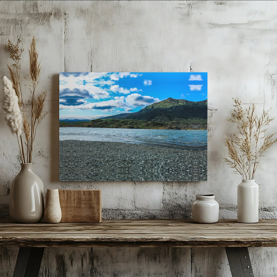 Mountain Lake Landscape Canvas | Panoramic Nature Wall Art | 1.25-Inch Thick Premium Gallery Wrap | Modern Home Office Decor Gift