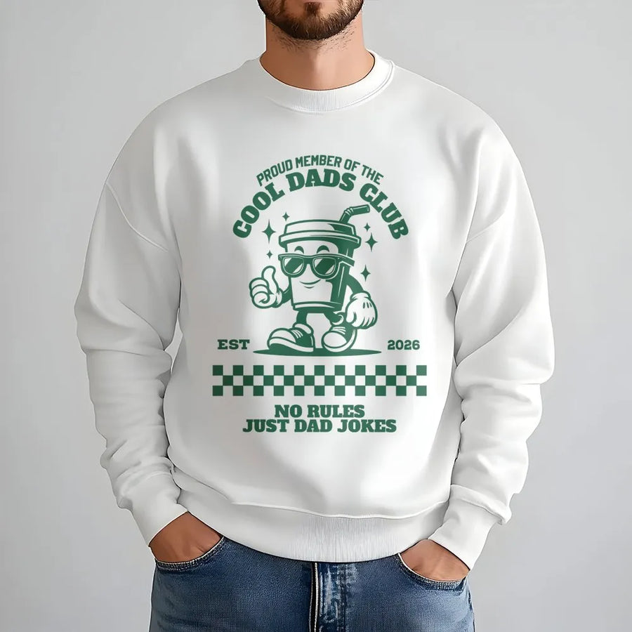 Cool Dads Club Sweatshirt | Funny Dad Jokes Retro Graphic Tee | Premium Soft Cotton | Gift for New Father, Father's Day Present
