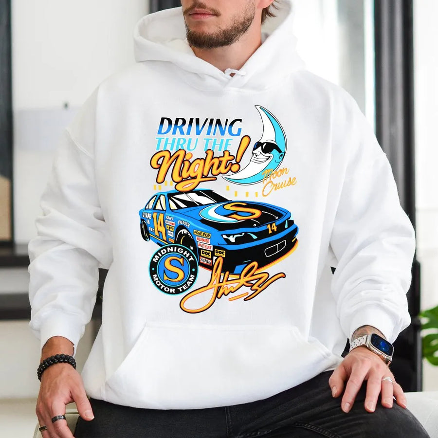 Retro Race Car Graphic Hoodie | 90s Vintage Motorsports Design | Premium Cotton Blend | Gift for Car Enthusiasts & Racing Fans