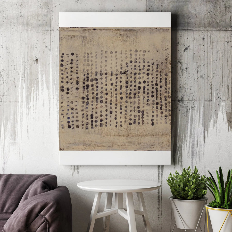 Abstract Dot Canvas Art | Distressed Textural Pattern Print | Premium 1.25" Thick Gallery Wrap | Modern Neutral Home Decor Gift
