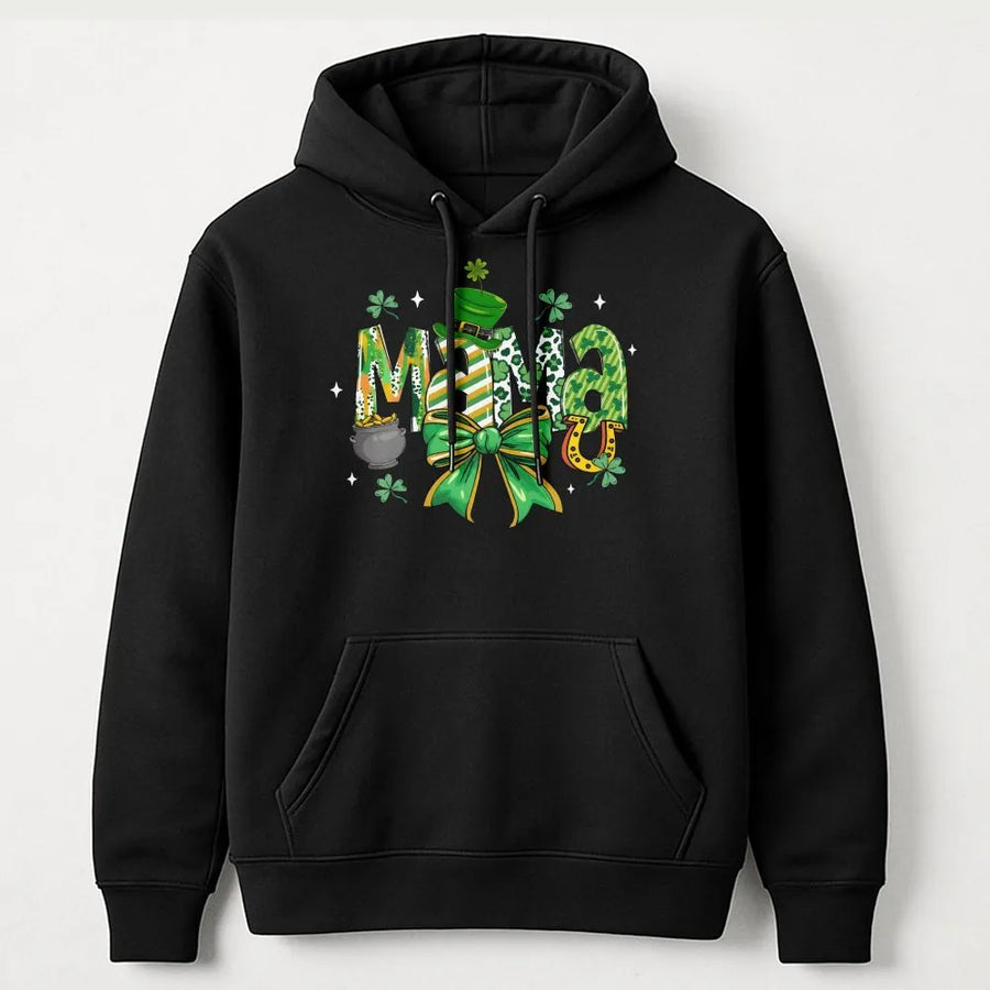 Mama St Patrick’s Day Hoodie | Lucky Shamrock Irish Graphic | Premium Cotton-Blend Comfort | Cute Mommy Matching Holiday Gift For Women
