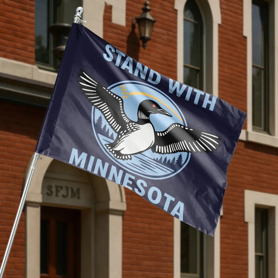 Stand With Minnesota House Flag | Official State Bird Loon Design | Double-Sided Premium Polyester | Patriotic Yard & Porch Decor Gift