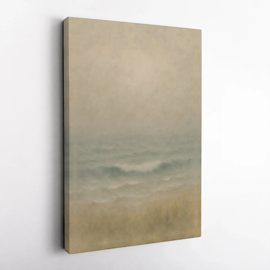 Abstract Seascape Canvas Wall Art | Muted Coastal Painting | Premium Gallery Wrap Canvas | Modern Coastal Home Decor Gift