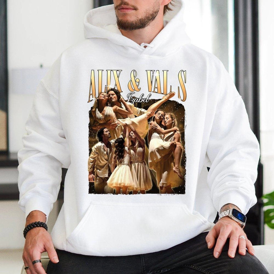 Dancing Couple Hoodie | Retro 90s Style Graphic Print | Premium Cotton Blend | Gift for Dance Lovers and Ballroom Fans