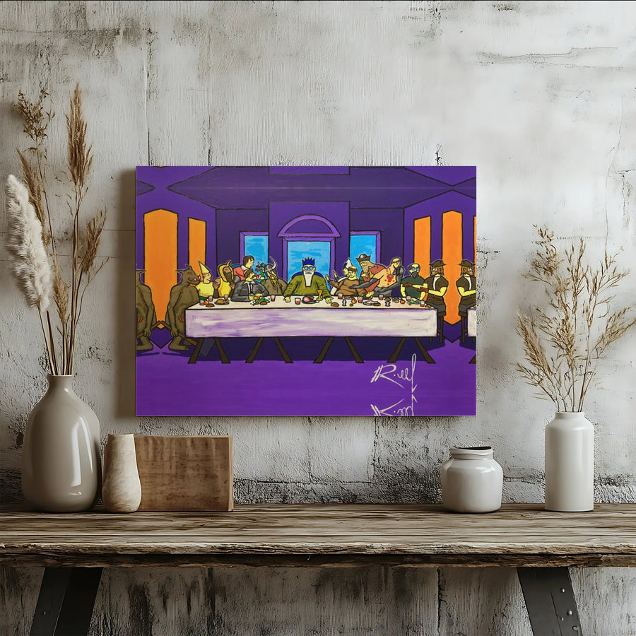 The Last Supper Parody Canvas Print | Unique Pop Art Wall Decor | Premium 1.25-Inch Gallery Wrap | Funny Office or Living Room Gift