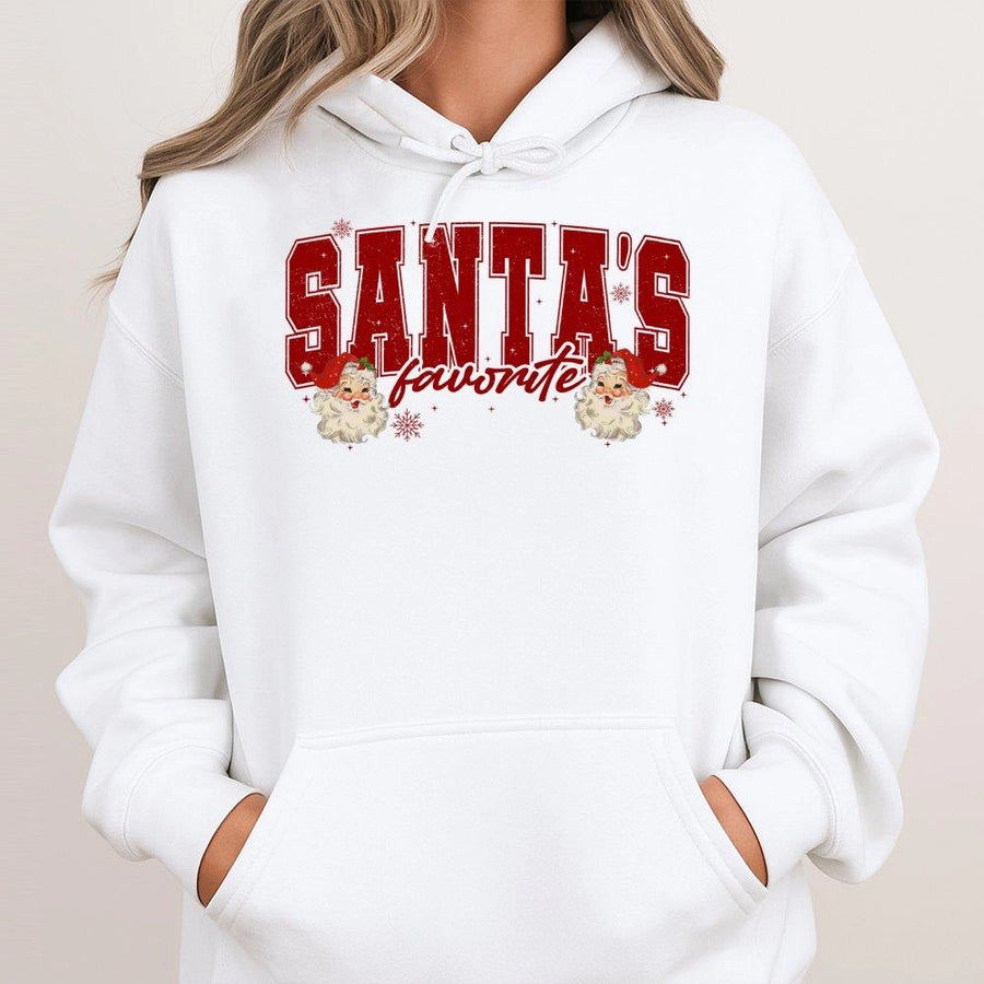 Santa's Favorite Hoodie | Retro Christmas Graphic Sweatshirt | Premium Cotton Blend | Unisex Holiday Gift for Men and Women