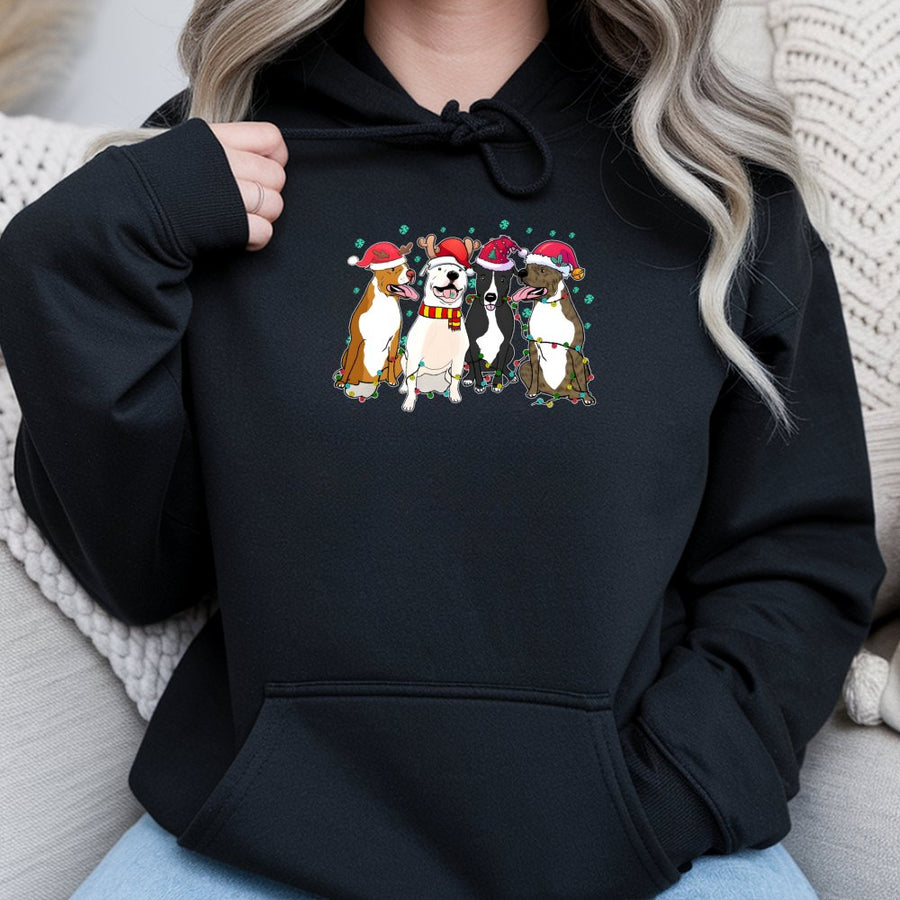 American Pit Bull Terrier Christmas Hoodie | Festive Festive Dogs Graphic | Premium Cotton-Poly Blend | Gift for Dog Lovers & Pet Owners