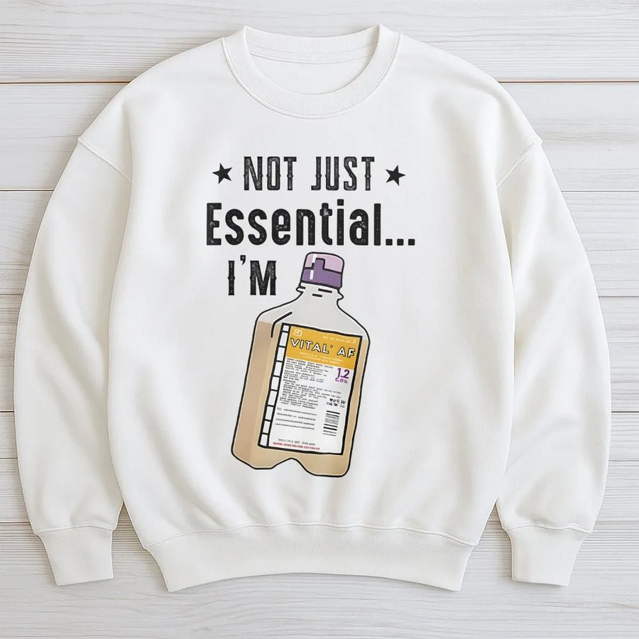 Vital AF Sweatshirt | Funny Nurse Dietitian Gift | Premium Cotton Blend Crewneck | Critical Care Nursing Apparel