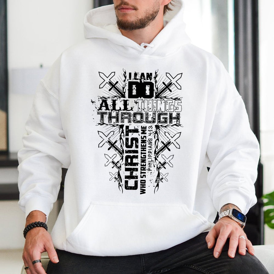 I Can Do All Things Through Christ Hoodie | Philippians 4:13 Scripture Verse | Premium Unisex Christian Apparel | Religious Faith Gift for Men & Women