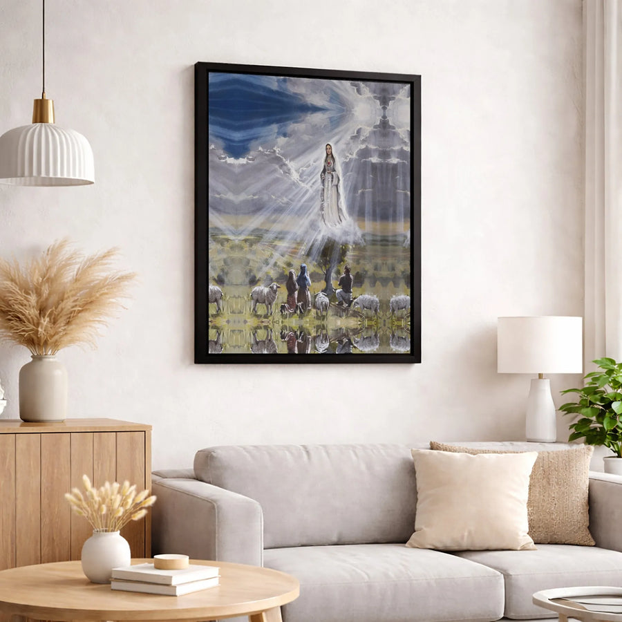 Our Lady of Fatima Canvas Print | Religious Marian Art | Gallery-Wrapped Premium Wall Decor | Catholic Home Gift for Believers