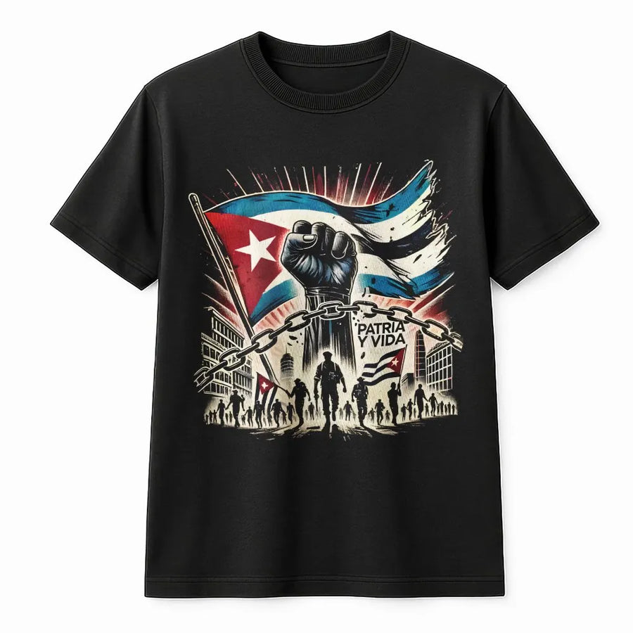 Patria y Vida T-Shirt | Cuba Libre Freedom Graphic | Premium Cotton Blend | Patriotic Cuban Protest Gift
