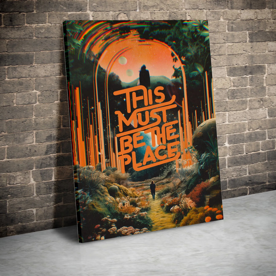 This Must Be The Place Wall Art | Psychedelic Sci-Fi Landscape Canvas | Premium Fade-Resistant Print | Surreal Aesthetic Home Decor Gift