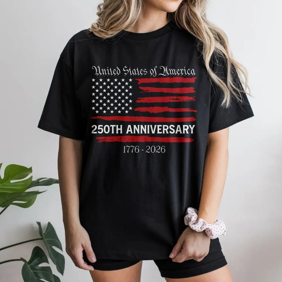 America 250th Anniversary T-Shirt | 1776-2026 Distressed US Flag Graphic | Premium Cotton Blend Sweatshirt | Collector's Patriotic Gift for Men and Women