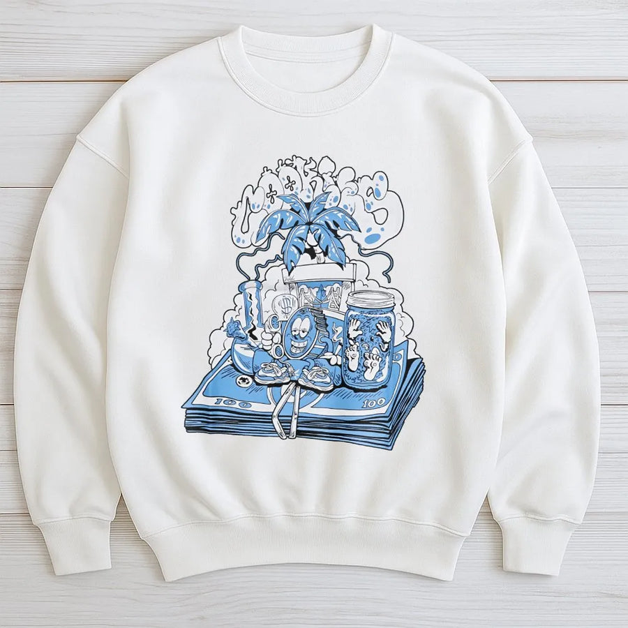 Money Tree Graphic Sweatshirt | Urban Streetwear Aesthetic | Premium Cotton Blend | Unisex Casual Gift for Him