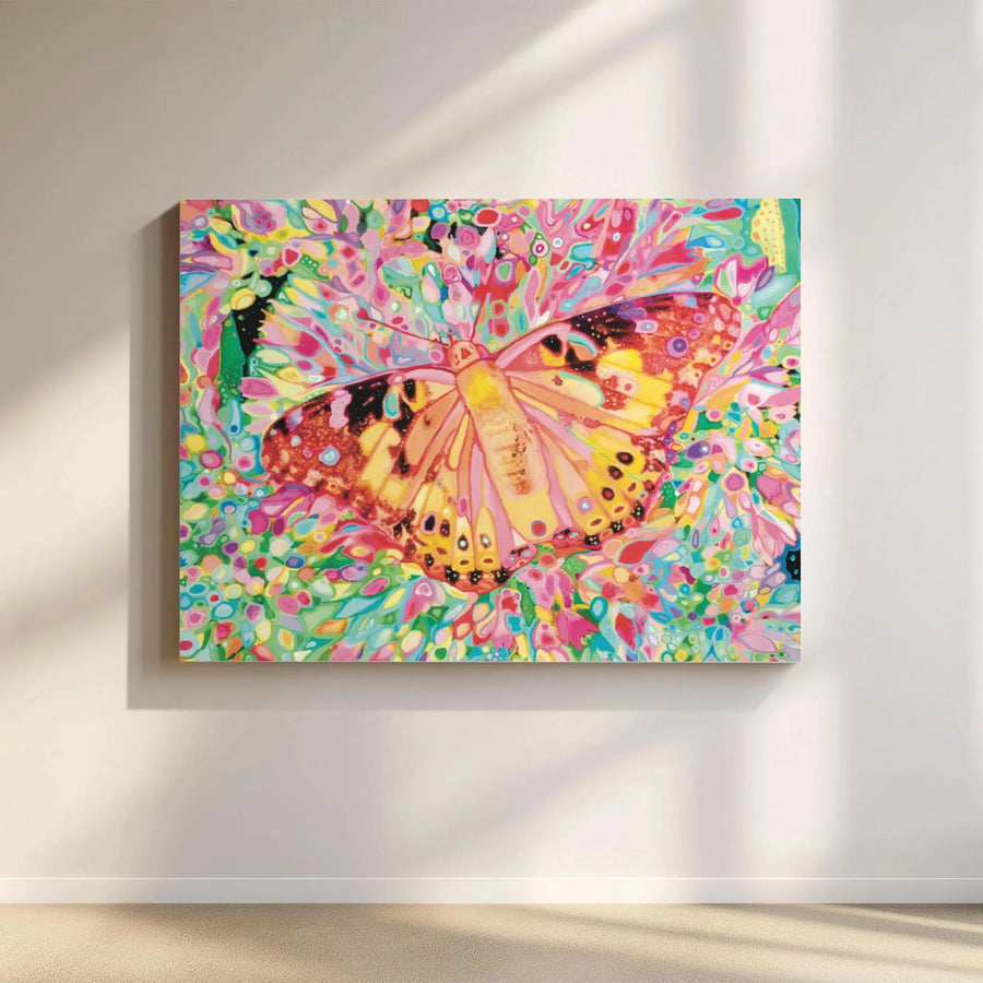 Colorful Butterfly Wall Art | Psychedelic Abstract Canvas Print | Premium Gallery-Wrapped 1.25" Profile | Vibrant Nature Home Decor Gift