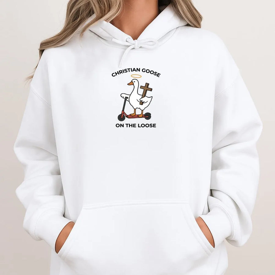 Christian Goose Hoodie | Funny Religious Faith Graphic | Premium Cotton Blend | Unisex Gift for Believers & Youth Groups
