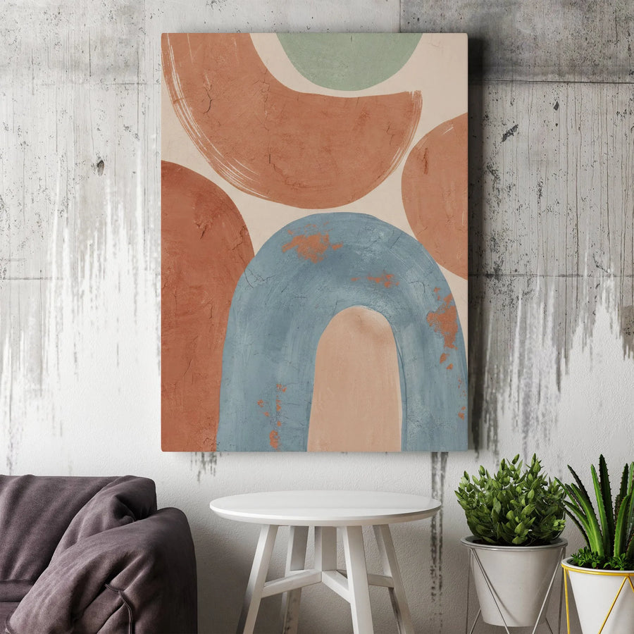 Abstract Arch Wall Art | Boho Earth Tone Geometric Design | Premium Gallery Wrapped Canvas | Modern Minimalist Home Decor Gift