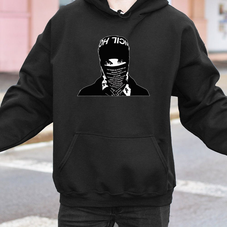 Rebel Mask Graphic Hoodie | Urban Streetwear Aesthetic | Premium Cotton-Poly Blend | Edgy Urban Style Unisex Gift for Men and Women