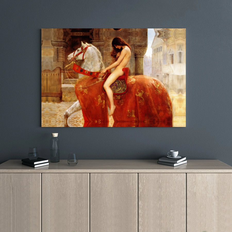 Lady Godiva Canvas Wall Art | John Collier Pre-Raphaelite Painting | Premium Gallery Wrapped Print | Classic Historical Fine Art Decor for Home