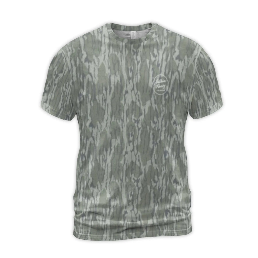 Camo T-Shirt | All-Over Print Nuthin Fancy Design | Premium Polyester Spandex Blend | Casual Outdoor Graphic Tee Gift for Men