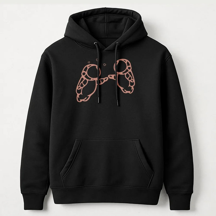 Astronaut Couple Hoodie | Romantic Space Heart Design | Premium Cotton Blend | Matching Aesthetic Gift For Couples And Space Lovers