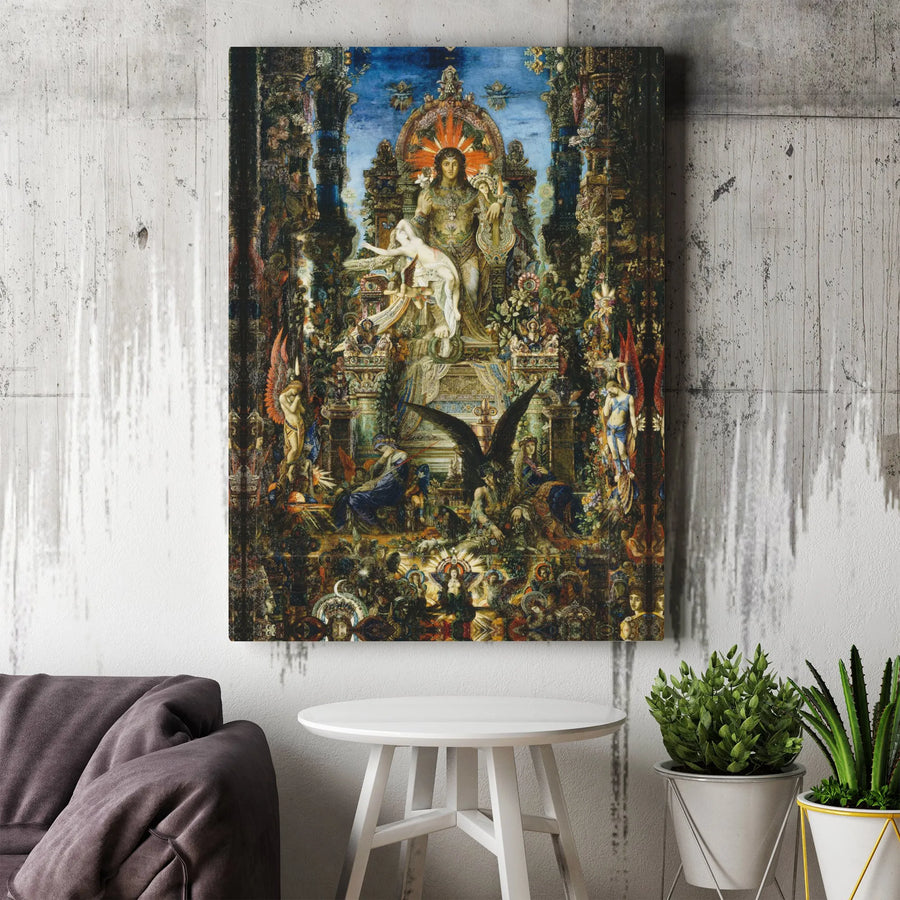 Jupiter And Semele Canvas Print | Gustave Moreau Symbolist Masterpiece | 1.25” Gallery Wrap | Mythological Fine Art Wall Decor