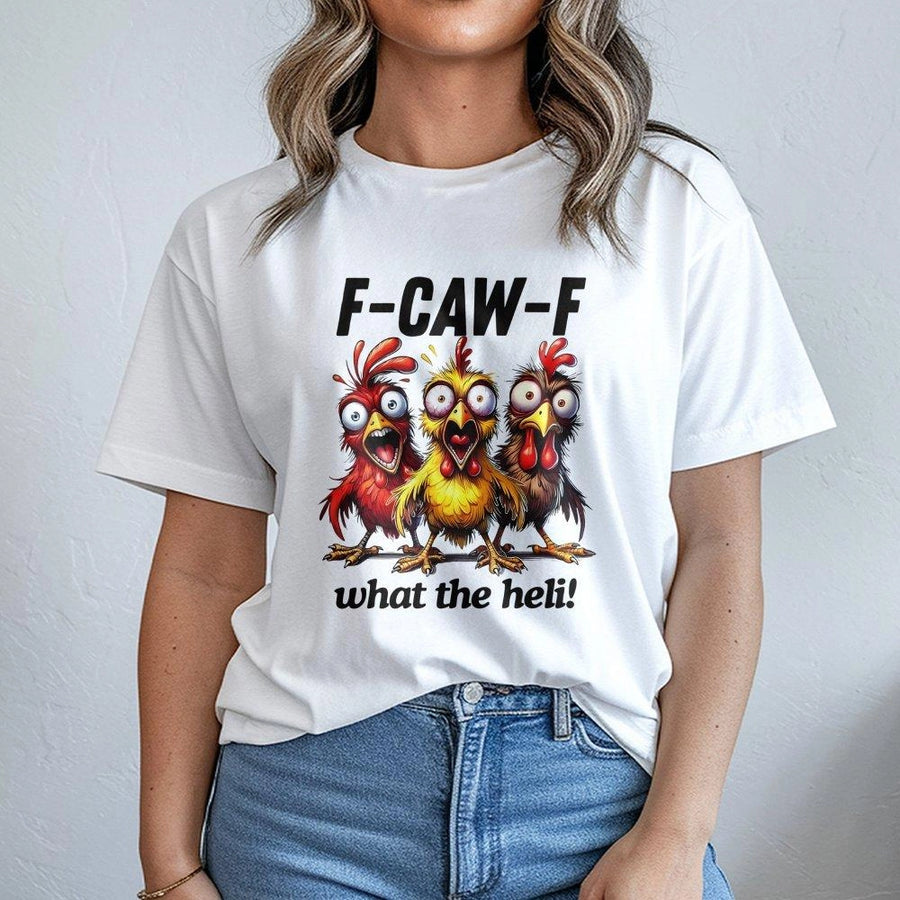 Chicken F-Caw-F T-Shirt | Funny Farm Animal Pun Graphic | 100% Cotton Premium Tee | Unique Gift for Poultry Lovers & Farmers