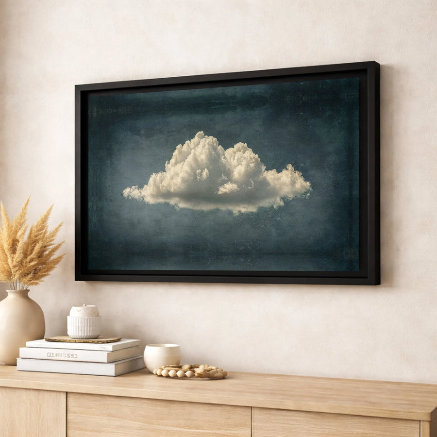 Cloud Wall Art Canvas | Vintage Atmospheric Sky Print | Premium Gallery-Wrapped Decor | Minimalist Home Office Aesthetic Gift